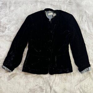 Ann Taylor Black Velvet Jacket - Rayon Blend